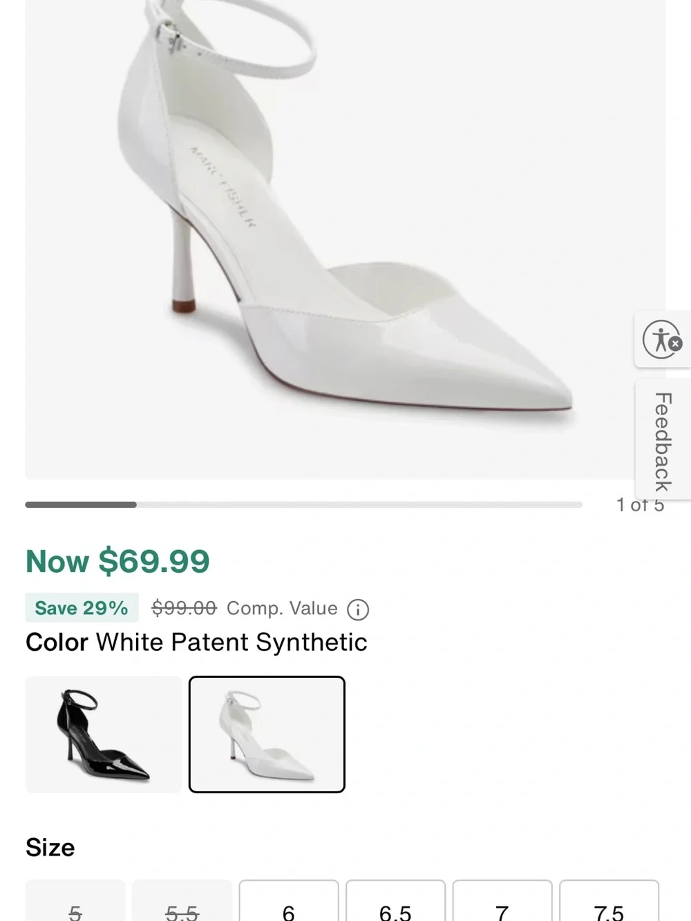 Marc Fisher White Heels - just bought in May, only worn once